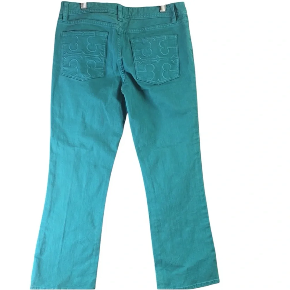 Tory Burch Teal Cropped Slim Jeans Size 29
